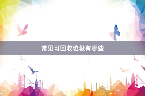 常见可回收垃圾有哪些
